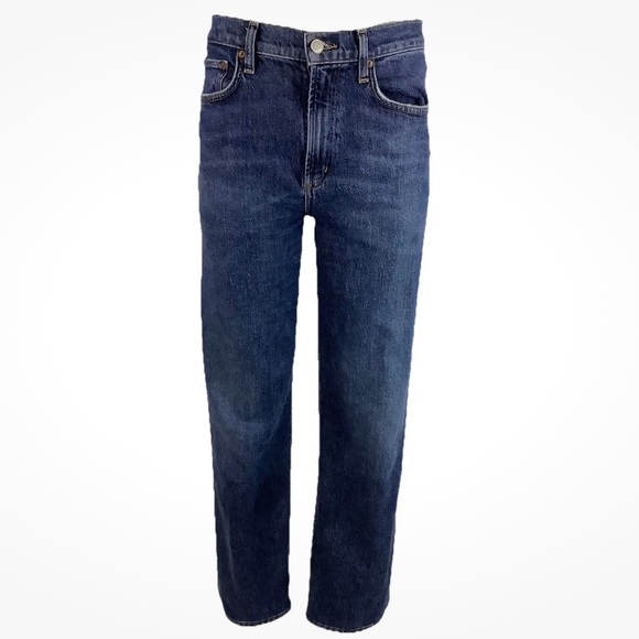 AGOLDE Sz 26 Harper Straight Leg Jeans Blue Cotton Spandex Casual 90's Look - Picture 1 of 10